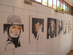 Photo des tableaux de l'exposition "la femme" par l'association reflets d'art - Agrandir l'image, . 0,0 O (fenêtre modale)