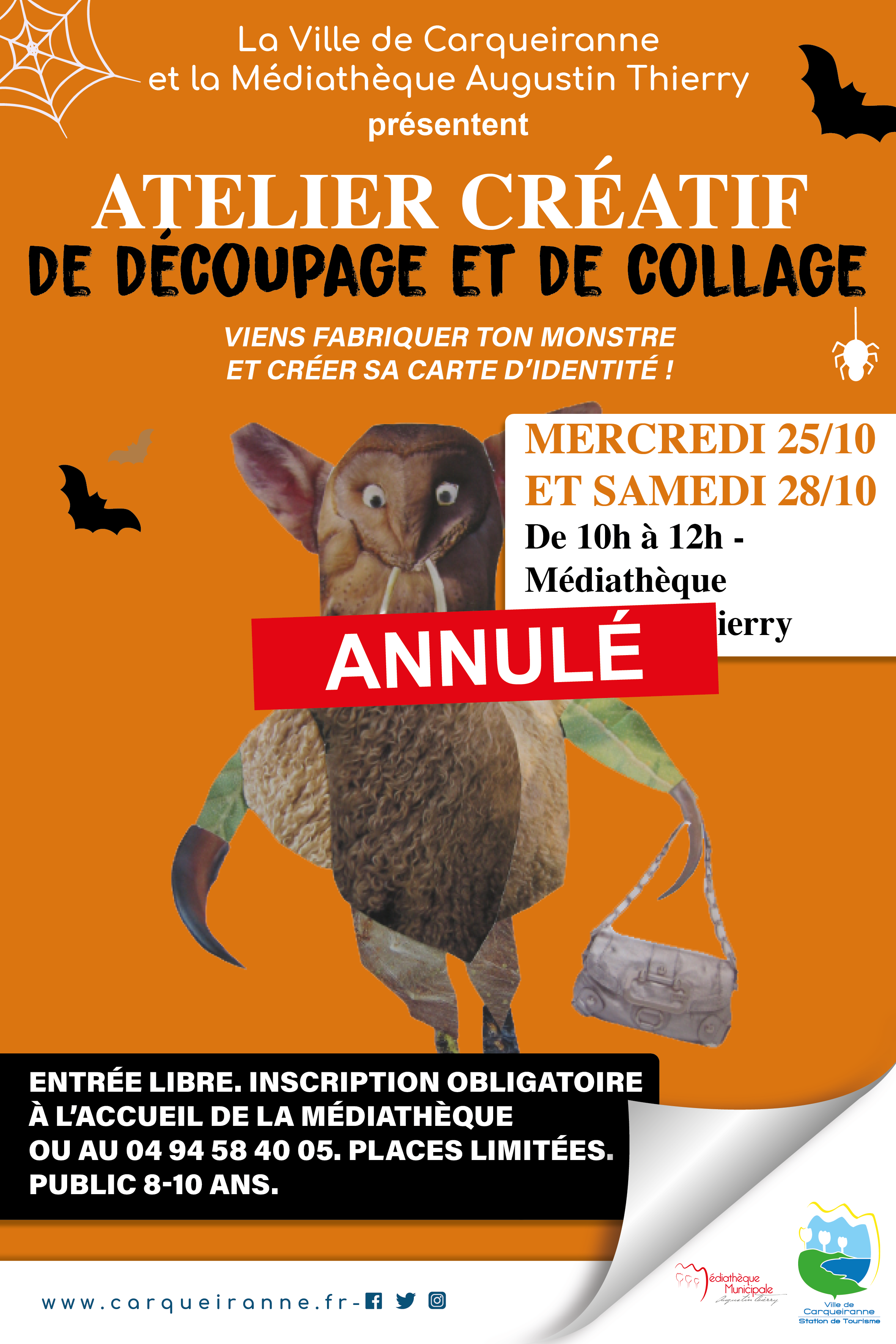 (ANNULÉ) Atelier de collage, découpage autour des monstres (pour