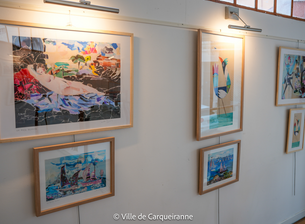 Photo des tableaux exposés