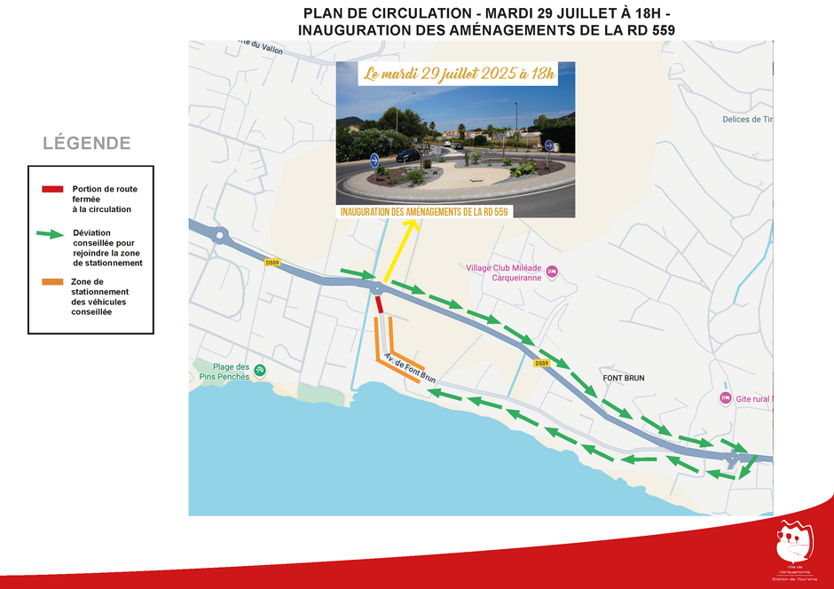 Plan des déviations pour l'inauguration des aménagements de la RD 559 - Agrandir l'image, .PNG 2 Mo (fenêtre modale)