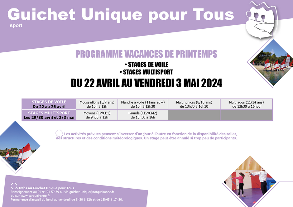 Visuel de la programmation des stages nautiques et multisports - Agrandir l'image, .PNG 369 Ko (fenêtre modale)