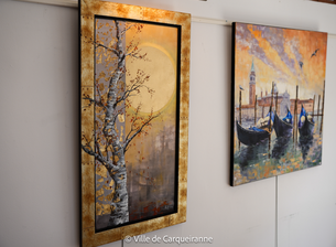 Photo des tableaux de l'exposition de Nathalie Armand