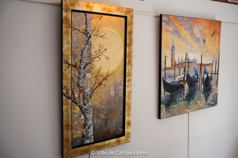 Photo des tableaux de l'exposition de Nathalie Armand