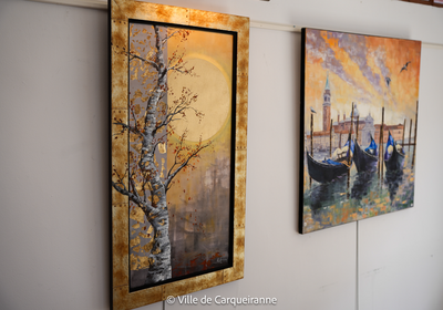 Photo des tableaux de l'exposition de Nathalie Armand