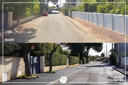 Avenue Gounod avant et après les travaux de refection d'enrobé des trottoirs - Agrandir l'image, .JPG 191 Ko (fenêtre modale)