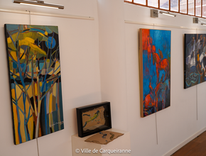 Photo des oeuvres de l'artiste Raphael Bravo durant son exposition à La Galerie de Carqueiranne - Agrandir l'image, .PNG 1,1 Mo (fenêtre modale)