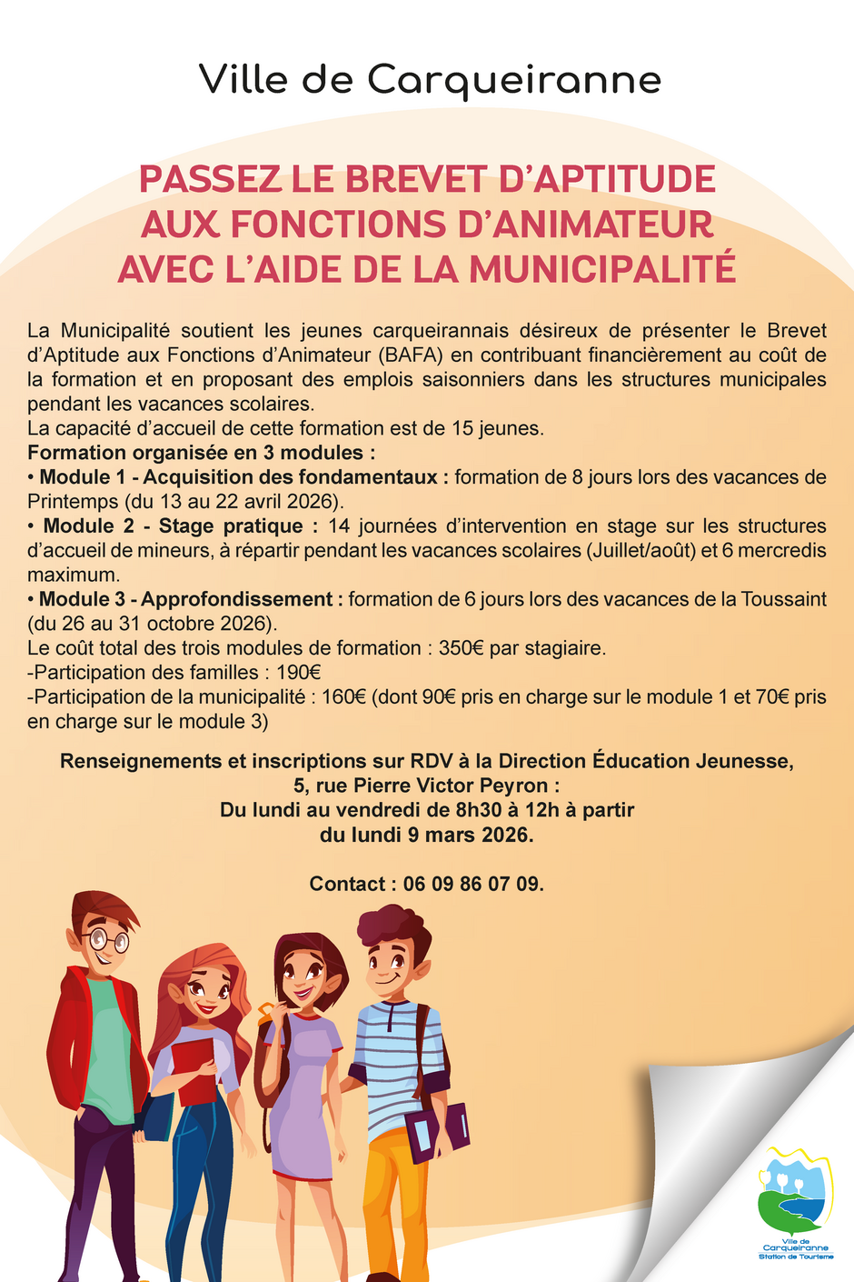 Visuel explicatif de la prise en charge de la formation BAFA par la Municipalité - Agrandir l'image, .PNG 636 Ko (fenêtre modale)