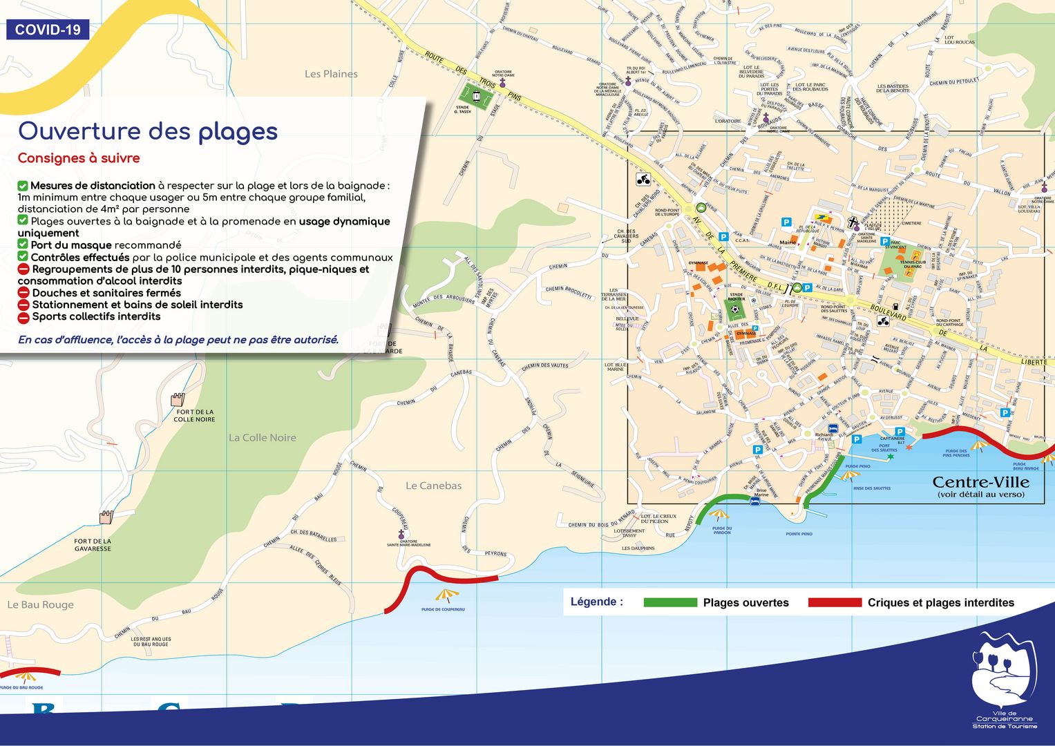 Réouverture de 2 plages Ville de Carqueiranne