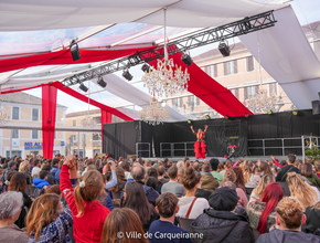 Photo du spectacle de la reine des bulles dans la tente cristal - Agrandir l'image, .PNG 1,6 Mo (fenêtre modale)